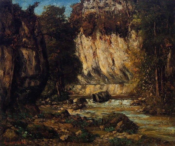 Gustave Courbet River and Cliff